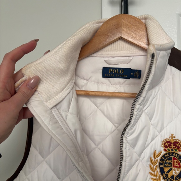 White and brown Ralph Lauren Women’s Quilted vest / gilet / body warmer - Picture 5 of 7